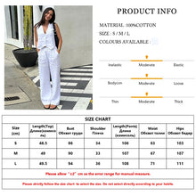 Load image into Gallery viewer, Clacive Summer White Linen Two Piece Set For Women 2024 Fashion Sleeveless Tank Top New In Matching High Waist Wide Pants Set