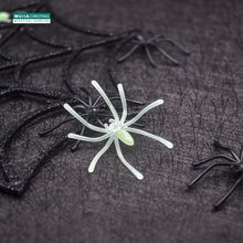 Load image into Gallery viewer, 50/100pcs Horror Mini Black Spider Simulation Tricky Toy Haunted House Fake Spider Web Bar Party Decoration Kids Halloween Decor