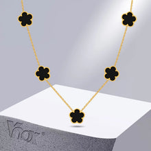 Load image into Gallery viewer, Vnox Glamour Flower Necklaces for Women Girls, Black Flower Charms Choker Collar, Valentine&#39;s Mother&#39;s Day Birthday Party Gifts