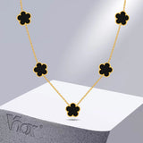 Vnox Glamour Flower Necklaces for Women Girls, Black Flower Charms Choker Collar, Valentine's Mother's Day Birthday Party Gifts