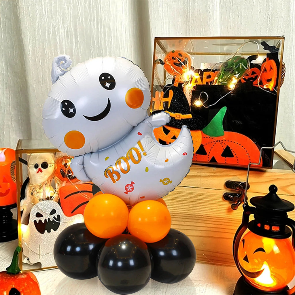 Halloween Cartoon Balloons Set Cute Pumpkin Ghost Bat Foil Air Balloon Balls Kids Toys Party Props Home Decoration Supplies Gift