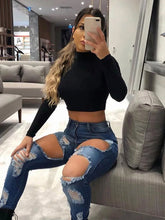 Load image into Gallery viewer, Basic Sheath Women Solid Turtleneck Tshirt Autumn Stretch Casual Undershirt Female All-match Street Activity Crop Tops