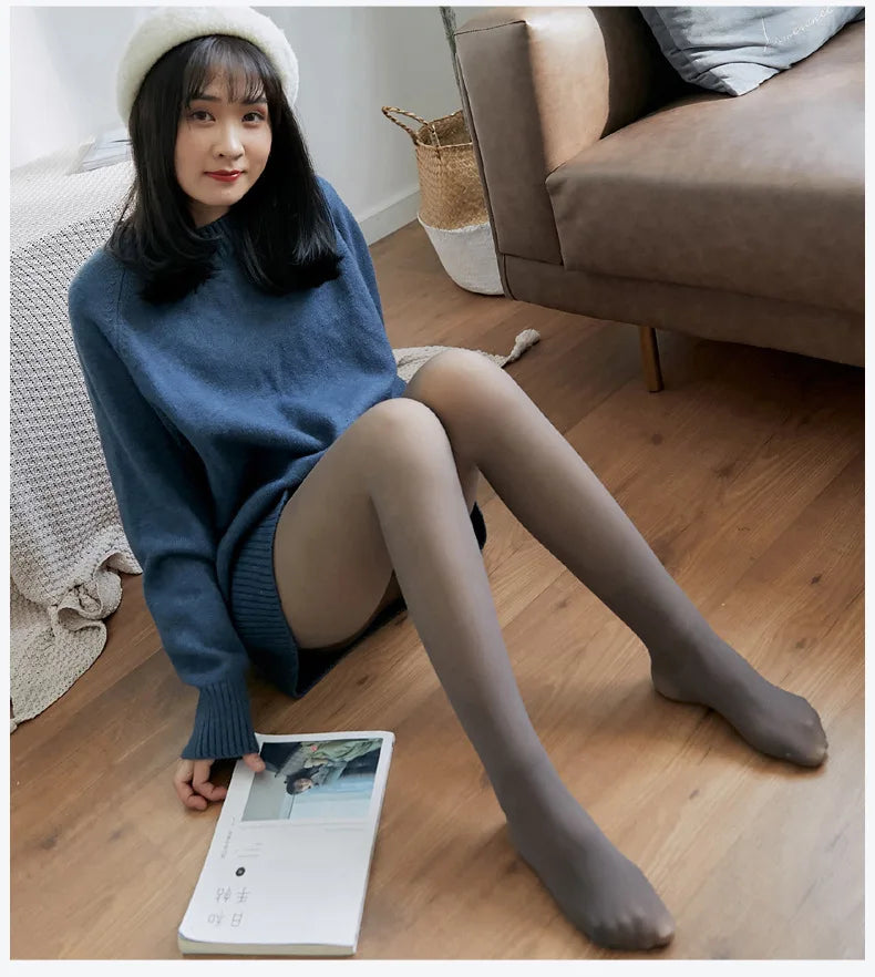 Thermal Stockings Woman Fleece Tights Sexy Winter Warm Pantyhose Translucent Slim Thicken Tights Elastic Velvet Pantyhose Thin