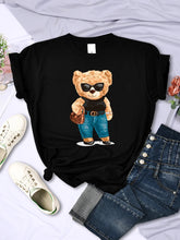 Load image into Gallery viewer, Fashion Teddy Bear Rich Woman T-Shirt Street Hip Hop Short Sleeves Personality Hip Hop T Shirt O-Neck Breathable Summer Tees