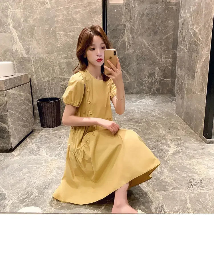 Yellow Short Silk Women's Dress Black Mini Female Dresses 2024 Kawaii Clothing Cute Fairy Chiffon Satin New in Cotton Luxury Xxl