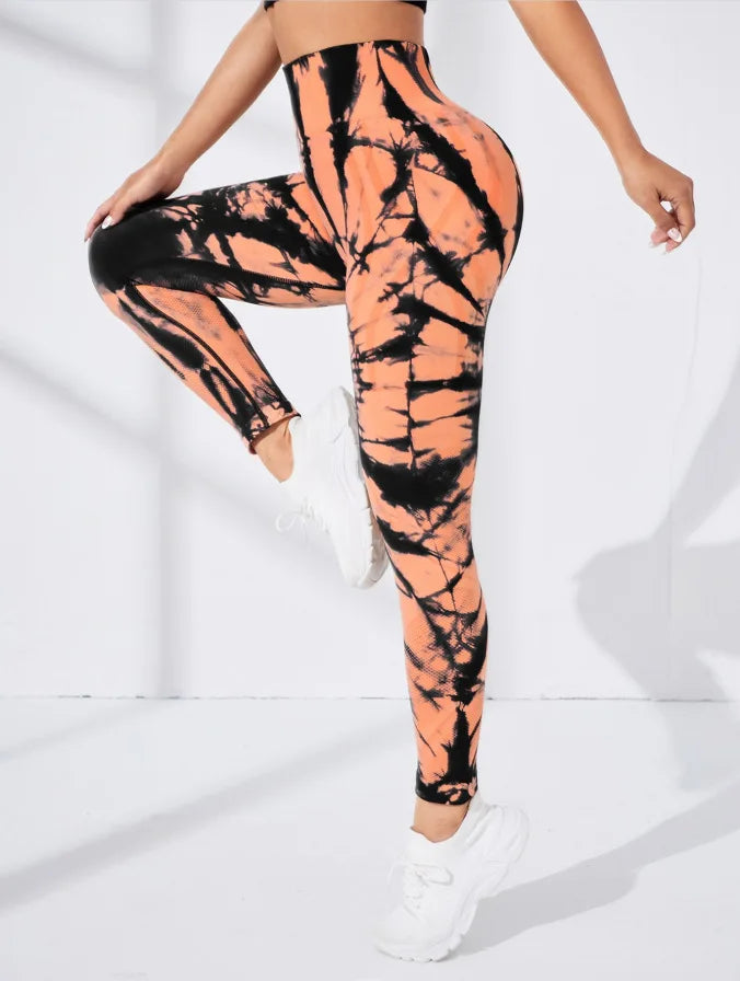 Seamless Tie Dye Leggings Women for Fitness Yoga Pants Push Up Workout Sports Legging High Waist Tights Gym Ladies Clothing