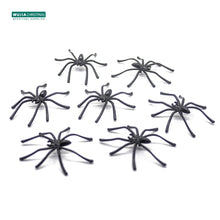 Load image into Gallery viewer, 50/100pcs Horror Mini Black Spider Simulation Tricky Toy Haunted House Fake Spider Web Bar Party Decoration Kids Halloween Decor