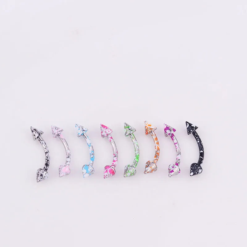 2/5/10Pcs Mix Eyebrow Piercing Set Curved Barbell Earring Rook Piercing Bulk Tongue Piercing Snake Bite Eyebrow Jewelry Pack