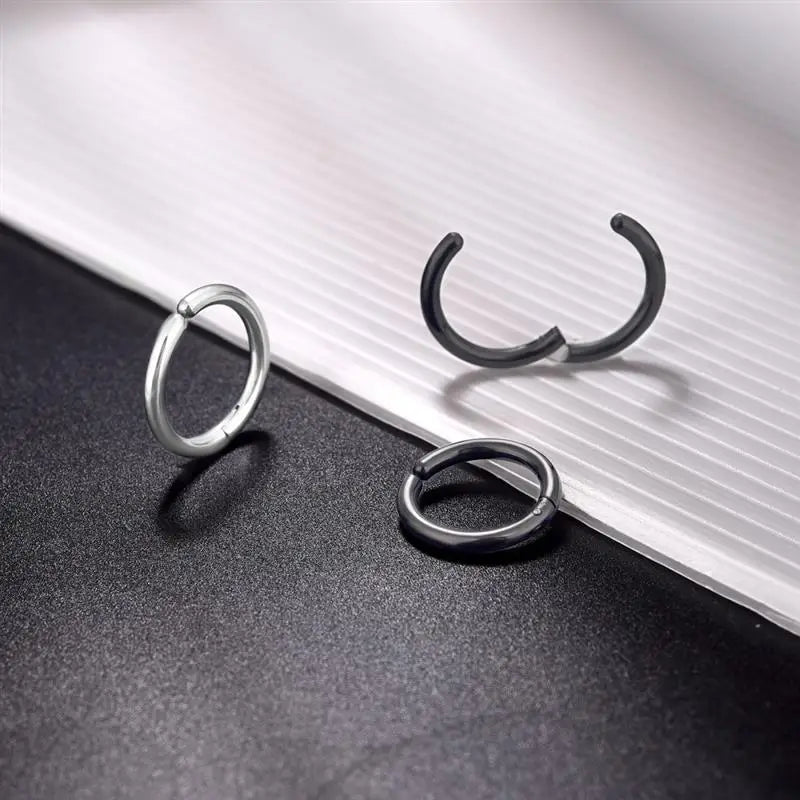 Jiayiqi New Party Stainless Steel Fake Earrings Women Men Painless Non-Piercing Clip Earring Fashion Punk Jewelry Hoop Earrings