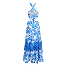 Load image into Gallery viewer, New Bohemian Sexy Printed Women Dresses Halter Sleeveless Backless Naked Waist Long Dress Fashion Summer Beach Holiday Robe