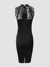 Load image into Gallery viewer, Glitter Contrast Lace Party Dress