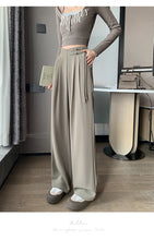 Load image into Gallery viewer, High Waist Buttons Suit Wide Leg Women&#39;s Full Pants 2024 New Spring Summer Female Elegant Minimalism Straight Loose Trousers