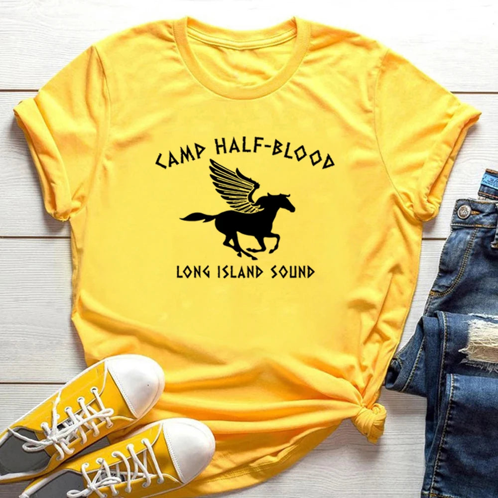 Camp Half Blood T Shirt Percy Jackson T-shirts Women Clothing Funny Short Sleeve Tshirt Vintage Unisex T Shirts Women Y2k Top