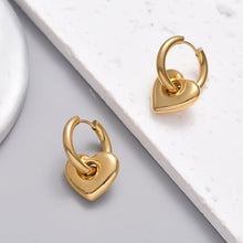 Load image into Gallery viewer, Classic Stainless Steel Heart Star Hoop Earrings For Women Punk Hip Hop Gold Silver Color Y2K Jewelry Female Earrings oorbellen