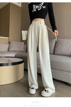 Load image into Gallery viewer, High Waist Buttons Suit Wide Leg Women&#39;s Full Pants 2024 New Spring Summer Female Elegant Minimalism Straight Loose Trousers