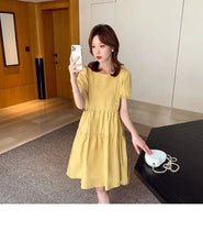 Load image into Gallery viewer, Yellow Short Silk Women&#39;s Dress Black Mini Female Dresses 2024 Kawaii Clothing Cute Fairy Chiffon Satin New in Cotton Luxury Xxl