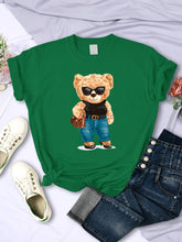 Load image into Gallery viewer, Fashion Teddy Bear Rich Woman T-Shirt Street Hip Hop Short Sleeves Personality Hip Hop T Shirt O-Neck Breathable Summer Tees