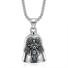 Load image into Gallery viewer, Archangel Motorcycle Bell Pendant Men&#39;s Riding Exorcism Necklace Bicycle Biker Rock Party Jewelry Gift