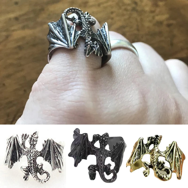 Bat Rings Retro Style Men Women Punk Gothic Opening Adjustable Finger Ring Halloween Party Hip Hop Jewelry Accessories