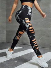 Load image into Gallery viewer, New Sexy Hollow Out Tie Dye Leggings Women Seamless Leggings High Waist Hip Liftting Stretchy Sports Fitness Running Yoga Tights