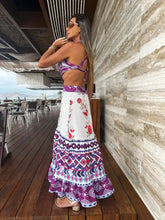 Load image into Gallery viewer, New Bohemian Sexy Printed Women Dresses Halter Sleeveless Backless Naked Waist Long Dress Fashion Summer Beach Holiday Robe