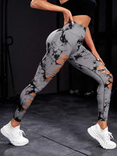 Load image into Gallery viewer, New Sexy Hollow Out Tie Dye Leggings Women Seamless Leggings High Waist Hip Liftting Stretchy Sports Fitness Running Yoga Tights