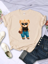 Load image into Gallery viewer, Fashion Teddy Bear Rich Woman T-Shirt Street Hip Hop Short Sleeves Personality Hip Hop T Shirt O-Neck Breathable Summer Tees