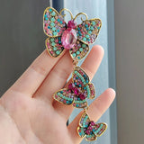 Big Rhinestone Butterfly Brooches For Women Suit Vintage Insect Clothing Decoration Brooch Trendy Office Wedding Party Gifts