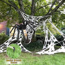 Load image into Gallery viewer, 2/4Meters Outdoor Giant Stretchy Netting Spider Webbing Ripped Cobweb Haunted House Prop Halloween Decor Spooky Party Supplies