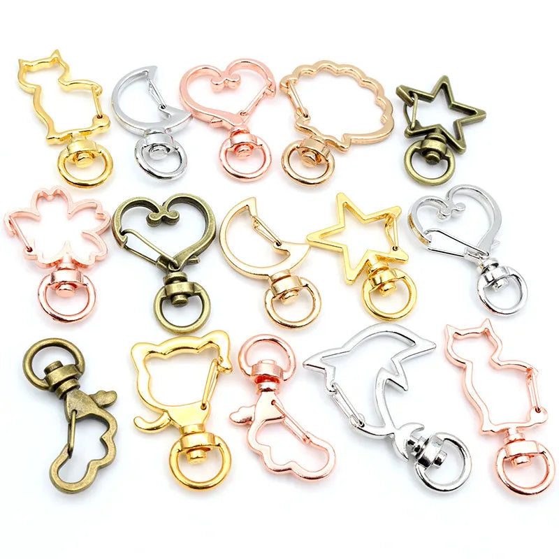 10pcs/lot Snap Hook Trigger Clips Buckles For Keychain Lobster Lobster Clasp Hooks for Necklace Key Ring Clasp Jewelry Supplies