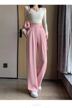 Load image into Gallery viewer, High Waist Buttons Suit Wide Leg Women&#39;s Full Pants 2024 New Spring Summer Female Elegant Minimalism Straight Loose Trousers