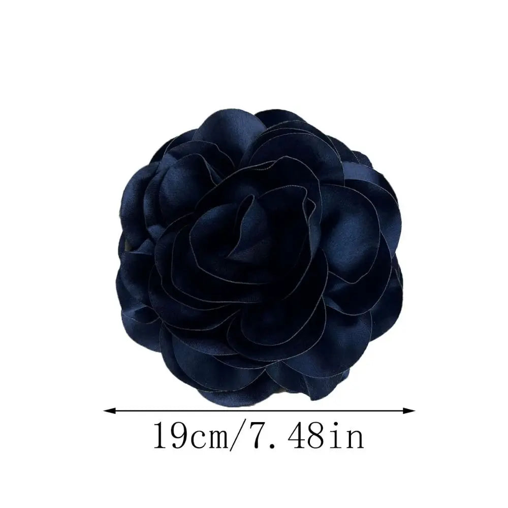 19CM Brooch Handmade Clothing Accessory Satin Large Flower Lapel Pin French Ornamental Pin