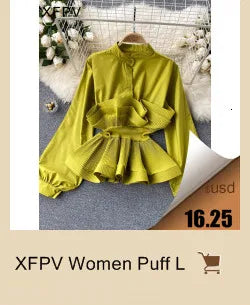 XFPV Women Three-dimensional Flower Wooden Ear Edge Patchwork  T-shirt Puff Short Sleeve Fashion Sweet Korea Tide Summer 2023