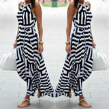 Women'S Striped Jumpsuit Sexy Summer Boho Maxi Long Evening Party Beach Dress Sundress Robe Femme Nouveauté 2024 летнее платье