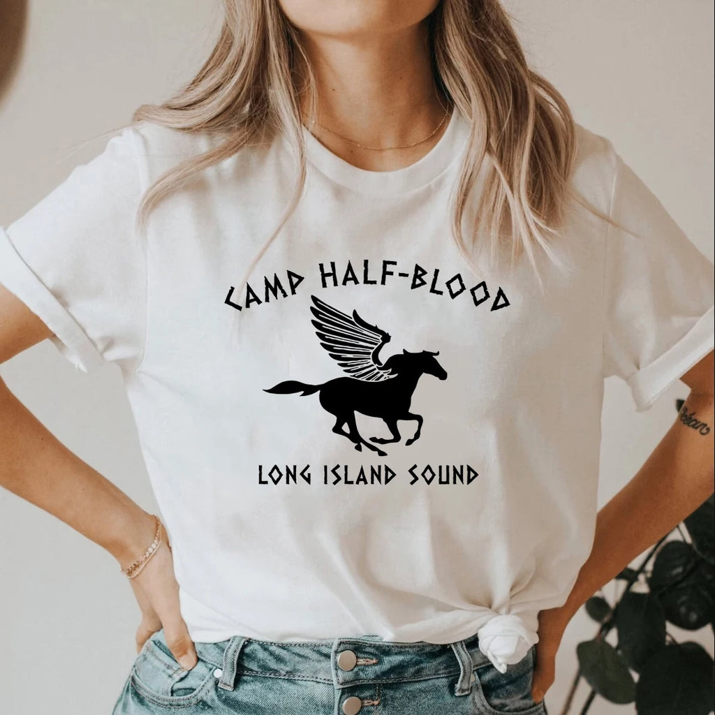 Camp Half Blood T Shirt Percy Jackson T-shirts Women Clothing Funny Short Sleeve Tshirt Vintage Unisex T Shirts Women Y2k Top