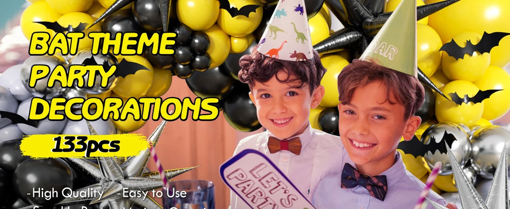 Black Yellow Silver Balloons Arch Garland Kit Bat Theme Man with Starburst Balloons Boys Baby Shower Birthday Party Decorations