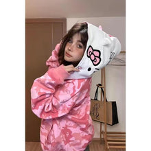 Load image into Gallery viewer, Streetwear Women Original Sanrio Hello Kitty Zip Hoodie Girl Loose Campus Couple Cardigan Coat Y2k Clothes Oversized Sweatshirt