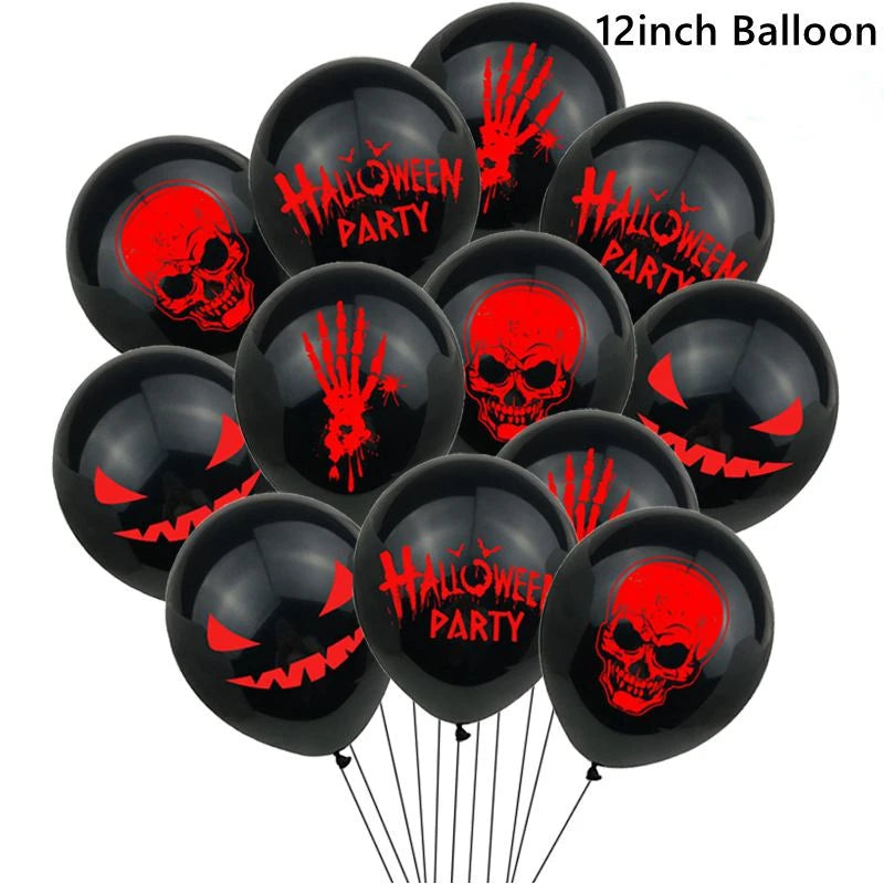 10PCS Halloween Balloons Toys  Witch Bat Pumpkin Skeleton  Halloween Party Decoration Festival Party Supply