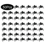 50pcs Halloween Spiders Decorations Small Black Luminous Plastic Spiders Haunted House Spider Decoration Simulation Tricky Toy