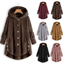 Load image into Gallery viewer, Autumn Winter Coat Women Warm Teddy Bear Coat Wool Jacket Female Plush Coat Hooded Jacket New Women&#39;s Coats Solid Color Jacket