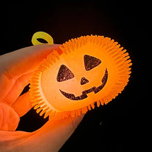 Load image into Gallery viewer, Squeeze Flash Pumpkin Plush Ball Toys Stretch Decompression Vent LED Luminous Pumpkin Ball Halloween Decorative Toy Gift