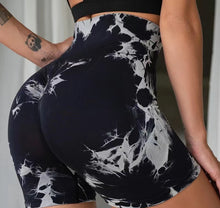 Load image into Gallery viewer, Women Tie Dye Sports Shorts Seamless Slim Leggings Gym Workout Running Seamless Sexy Hip Liftting High Waist Stretch Yoga Shorts