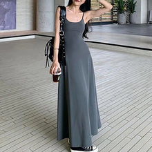 Load image into Gallery viewer, Spaghetti Strap Dresses Women Retro Sexy Slim Simple Daily Streetwear Ulzzang Midi Trendy Pure Vestidos Summer Ladies Sleeveless