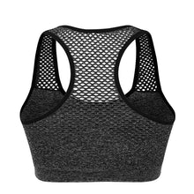 Load image into Gallery viewer, Mesh Sports Bra Hollow Out Sport Top Seamless Fitness Yoga Bras Women Gym Top Padded Running Vest Shockproof Push Up Crop Top