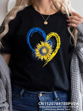 Load image into Gallery viewer, Heartbeat Blue Yellow Women Print T-shirt Girl Y2K Short Sleeve Tee Tops Lady 90S Sweetshirts Female Harajuku Clothing