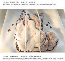 Load image into Gallery viewer, 2023 Korean Autumn Winter Cute Cartoon Street Embroidery Design Cat Print Pullover Hoodies Women Men Trend Loose Couples Clothes