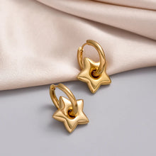 Load image into Gallery viewer, Classic Stainless Steel Heart Star Hoop Earrings For Women Punk Hip Hop Gold Silver Color Y2K Jewelry Female Earrings oorbellen