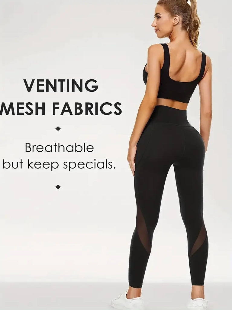 Look & Feel Your Best In These Breathable Mesh High Waisted Yoga Leggings