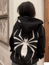 Load image into Gallery viewer, Embroideried Spider Full Zip Up Hoodies Women Men Long Sleeve Loose Jacket Hood Shirt Harajuku Hip Hop Streetwear Y2K Sweatshirt