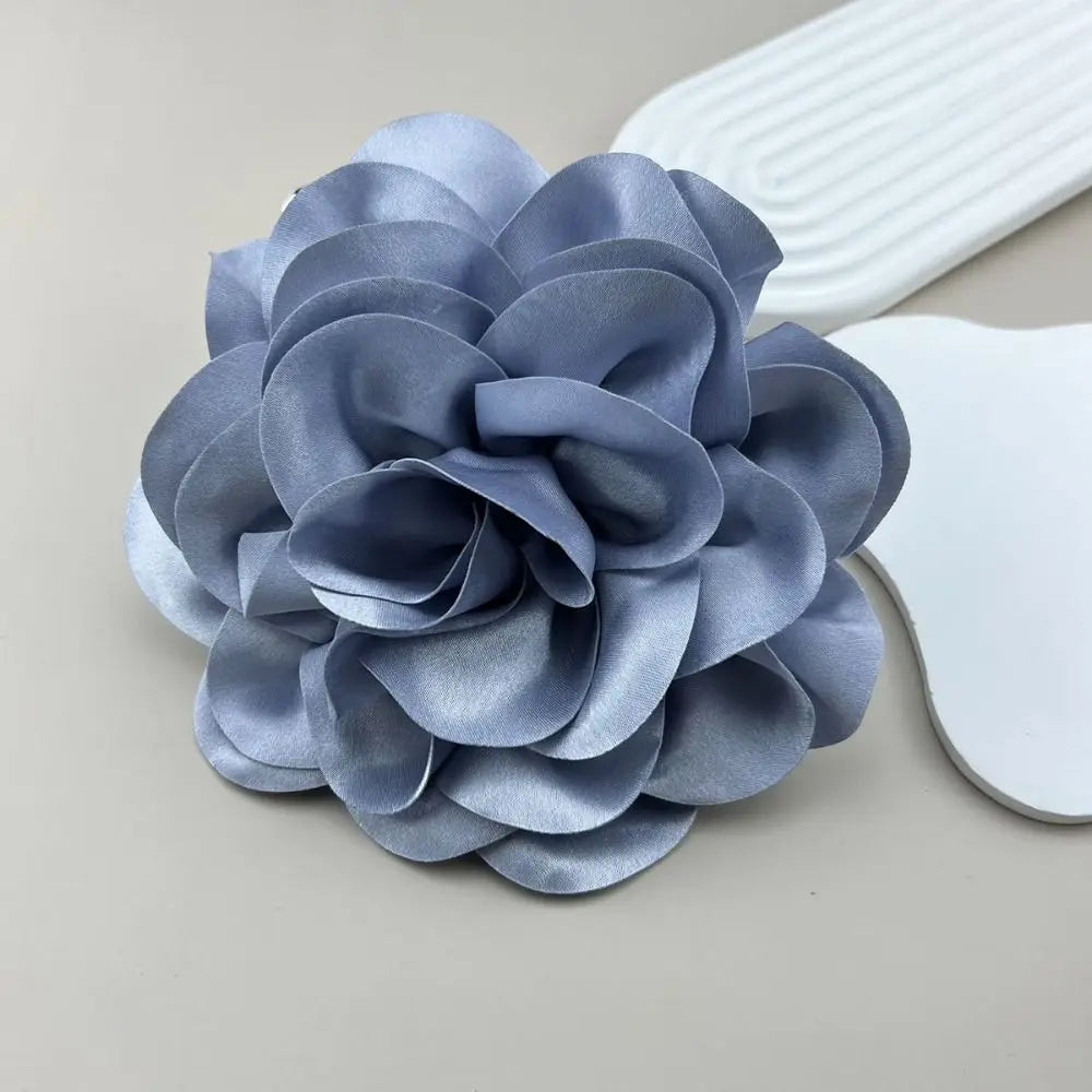 19CM Brooch Handmade Clothing Accessory Satin Large Flower Lapel Pin French Ornamental Pin